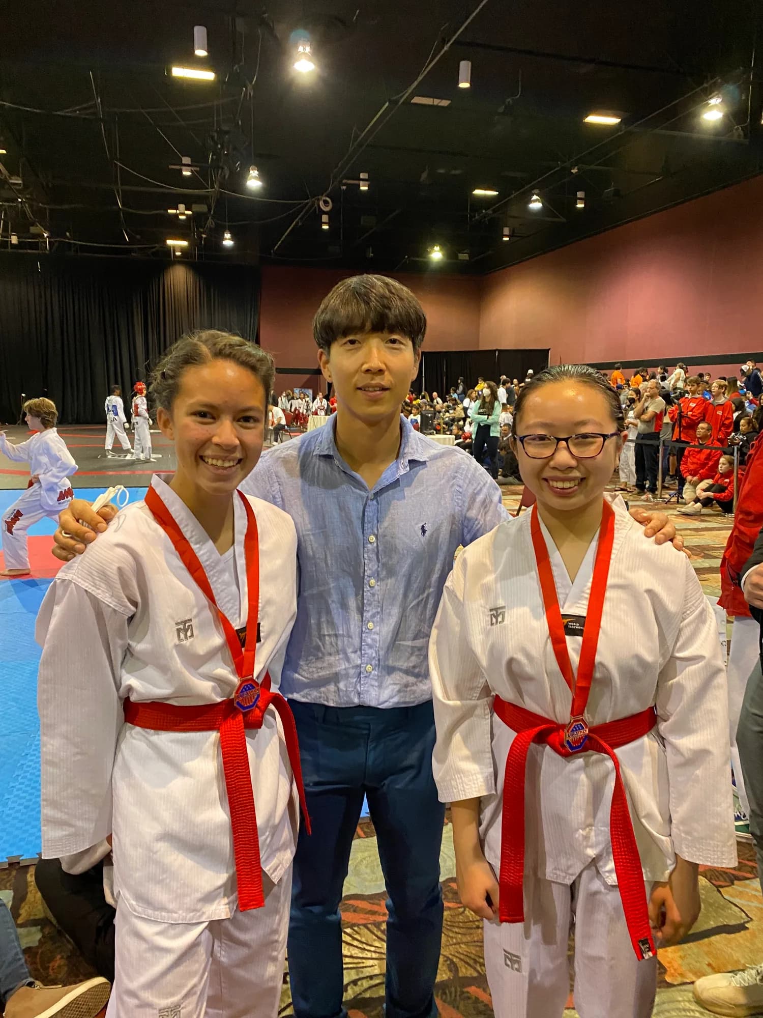 Adult students training in the dojang
